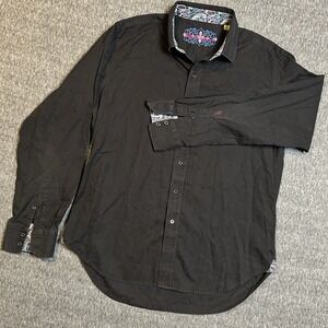 Robert Graham Black Multicolor Paisley Flip Cuff Shirt Men's XL Classic Fit